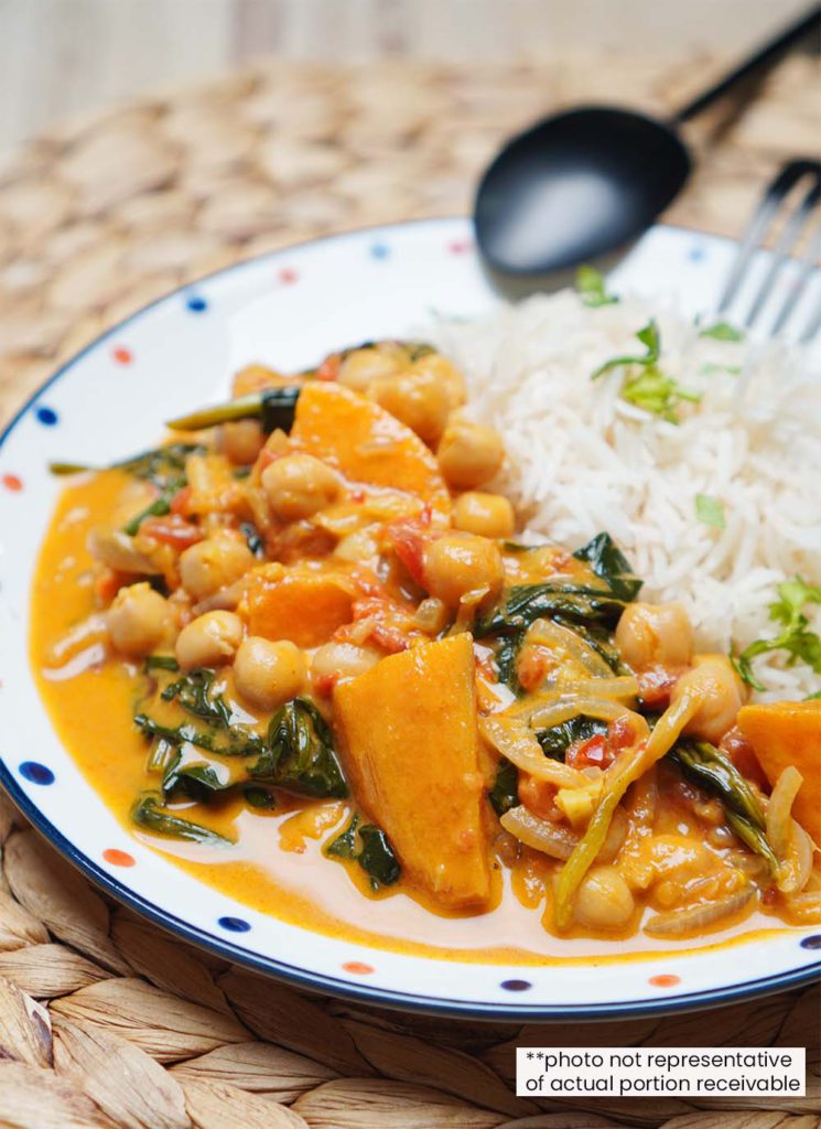 Sweet Potato, Chickpeas & Spinach Curry (Vegan) (Serves 2) – Cookin1