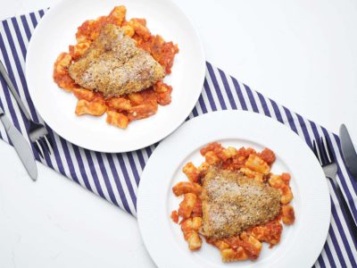 Herb Crusted Halibut with Potato Gnocchi (Serves 2)