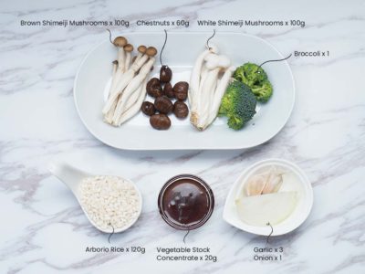 Vegan Mushroom Chestnut Risotto (Serves 2)