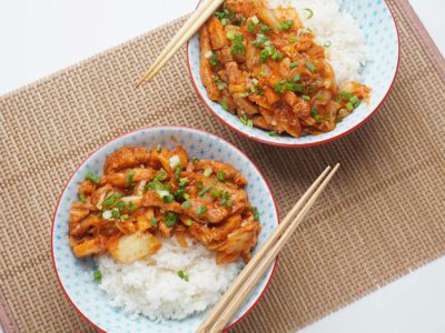 Kimchi Pork Belly Rice Bowl (Serves 2)